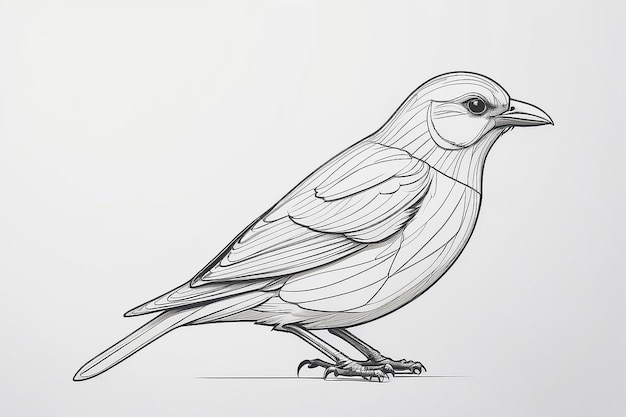 Minimalist bird line drawing