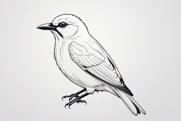 Minimalist bird line drawing