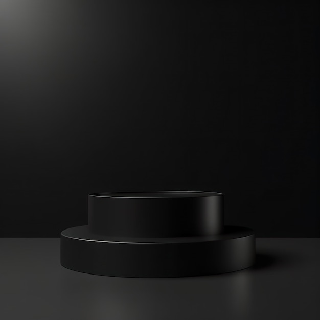 Minimalist black geometric pedestal for product showcase