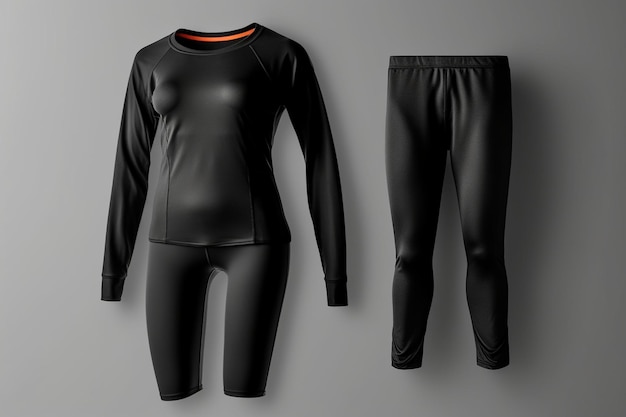 Minimalist Black Sportswear Mockup Top and Leggings