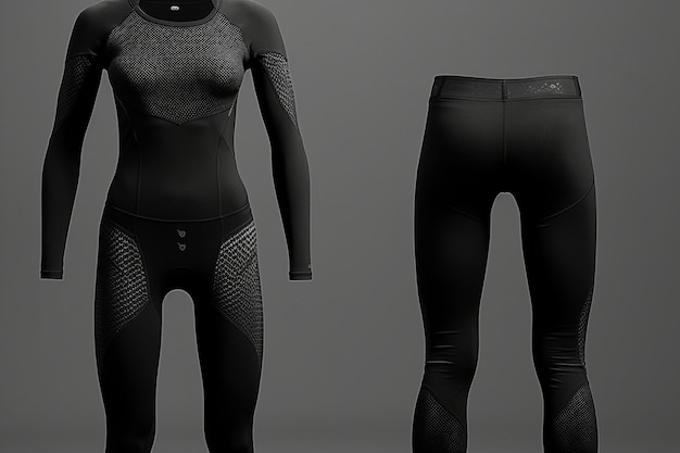 Minimalist Black Sportswear Mockup Top and Leggings