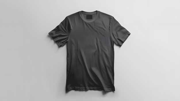 Minimalist black tshirt on a solid neutral background