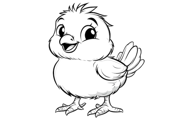 Photo minimalist black and white baby chicken coloring book