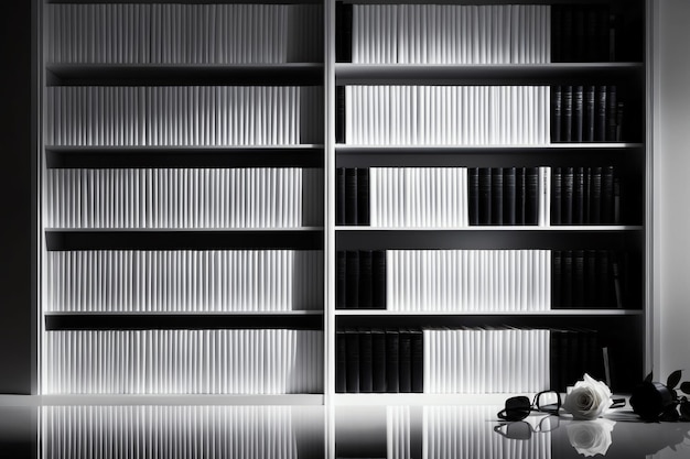 Minimalist Black and White Bookshelf Design