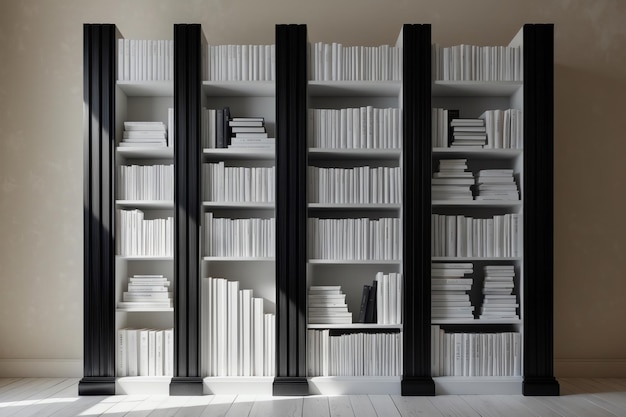 Minimalist Black and White Bookshelf Design