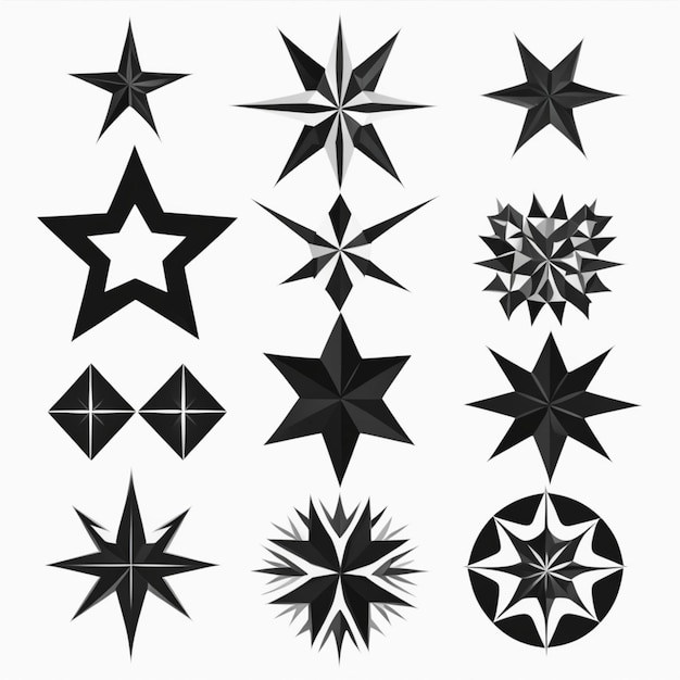 Photo minimalist black and white star icons