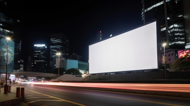 A minimalist blank advertising billboard a sleek modern canvas of pristine white standing tall in