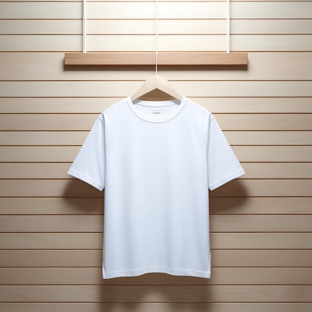 Photo minimalist blank white tshirt mockup for clean and versatile design presentations