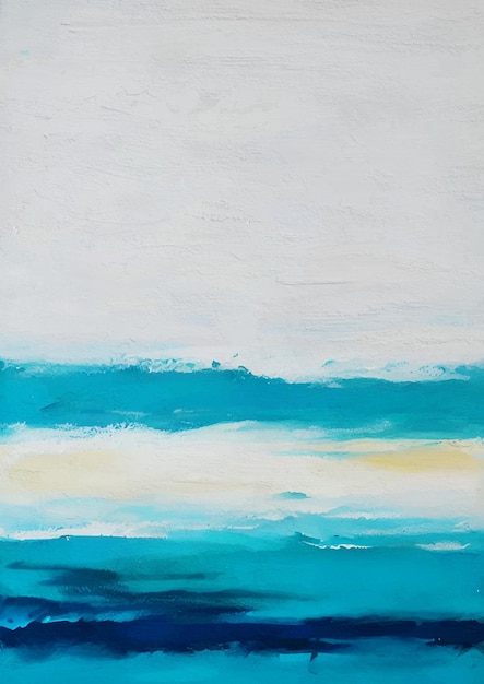 Minimalist Blue Ocean Scenery Printable Canvas Painting