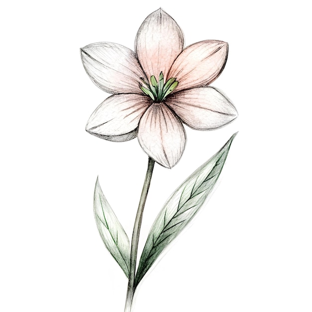 Minimalist Botanical flower Line Sketch