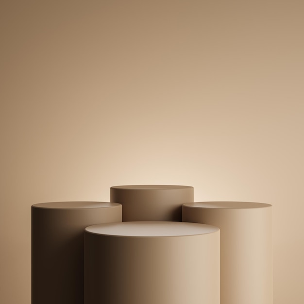 Minimalist brown podium with brown background for product presentation