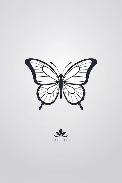 A minimalist butterfly logo created as a vector art illustration showcasing elegant simplicity and clean lines perfect for modern design applications