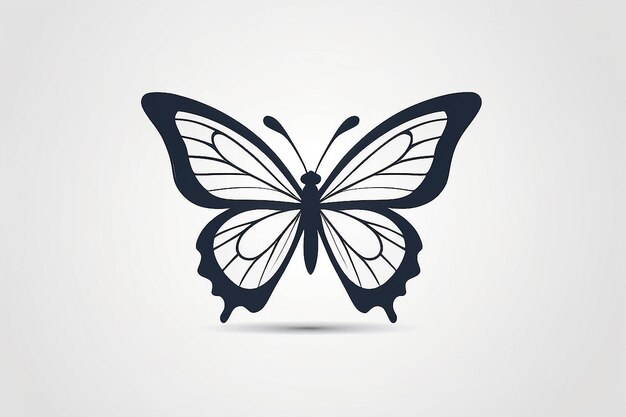 A minimalist butterfly logo created as a vector art illustration showcasing elegant simplicity and clean lines perfect for modern design applications