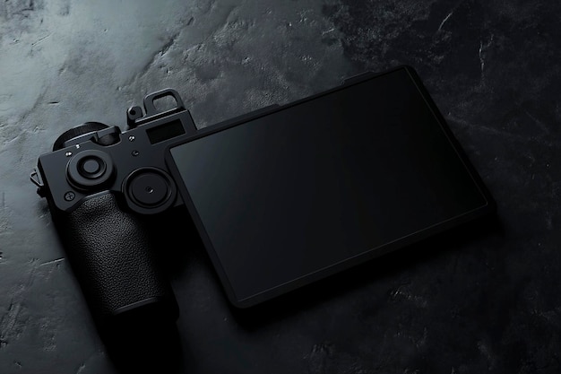 Photo minimalist camera mockups a stylish black design for modern branding