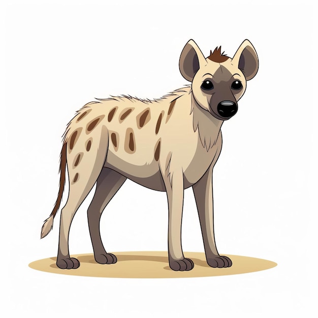 Photo minimalist cartoon hyena illustration in ivory coast art style