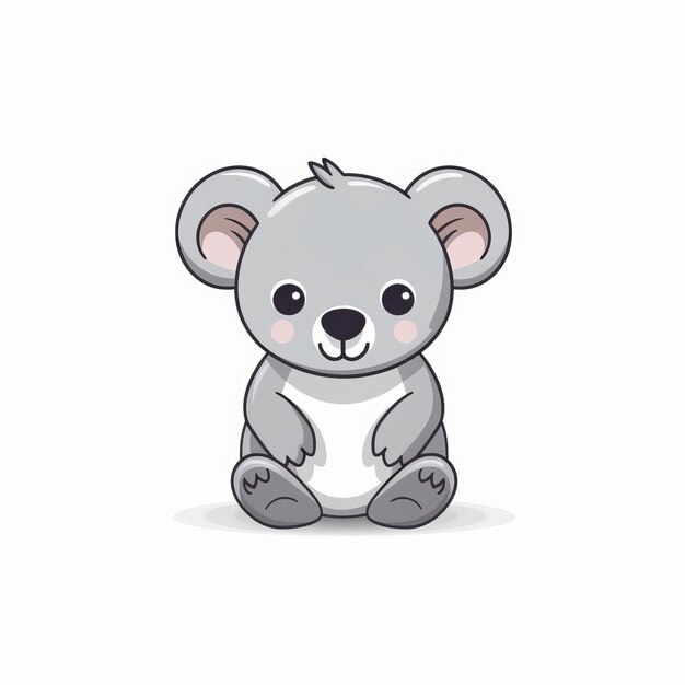 Photo minimalist cartoon koala illustration on white background