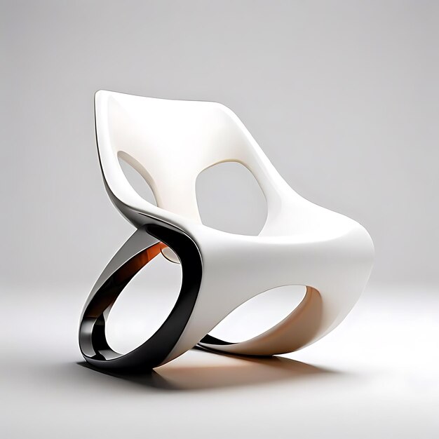 Minimalist chair with modern flair on plain white bg