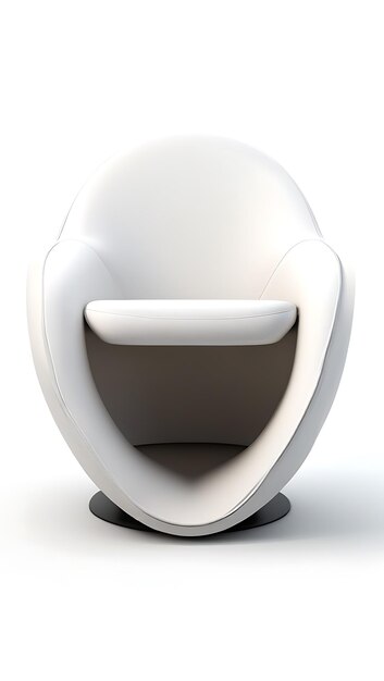 Photo minimalist chair with soft padding on plain white bg