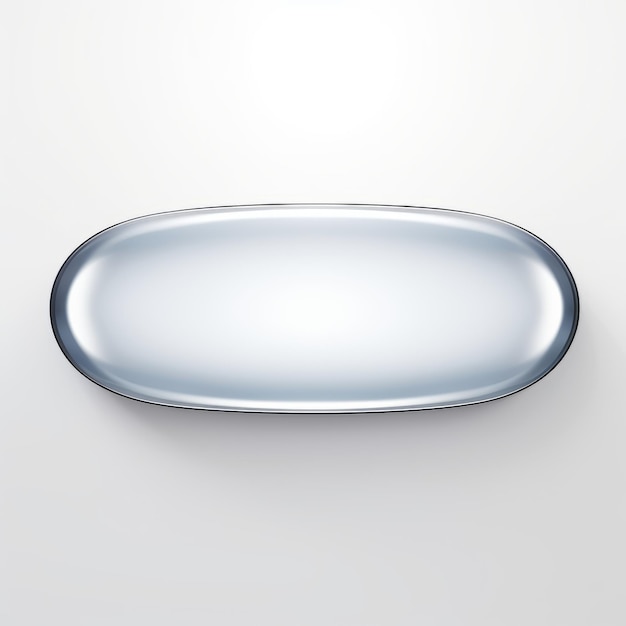 Minimalist Chrome Oval Soft Edges Atmospheric Effects Reflective Surfaces