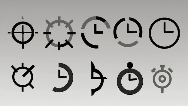 Photo minimalist clock icons representing time management concepts