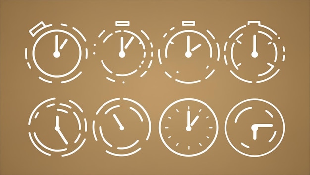 Photo minimalist clock icons representing time management concepts