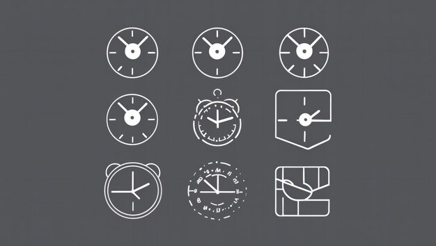 Photo minimalist clock icons representing time management concepts