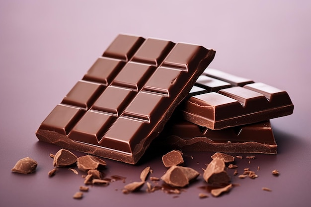 Minimalist close up shot of a chocolate bar with a single bite taken out