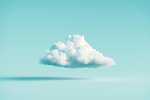 Minimalist cloud icon floats against a soothing pastel blue backdrop symbolizing simplicity and calmness