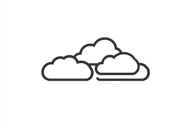 Minimalist cloud icon with simple black line design