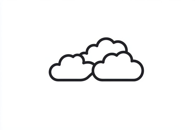 Photo minimalist cloud icon with simple black line design