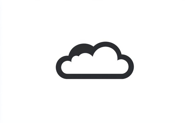 Photo minimalist cloud icon with simple black line design