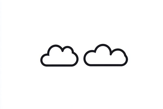 Photo minimalist cloud icon with simple black line design