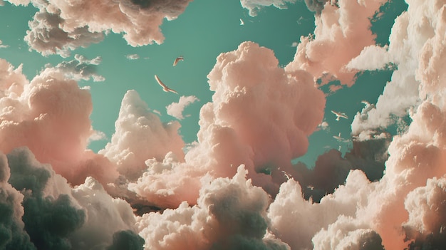 Photo minimalist cloudscape with soft pastel tones clear and calm atmospher