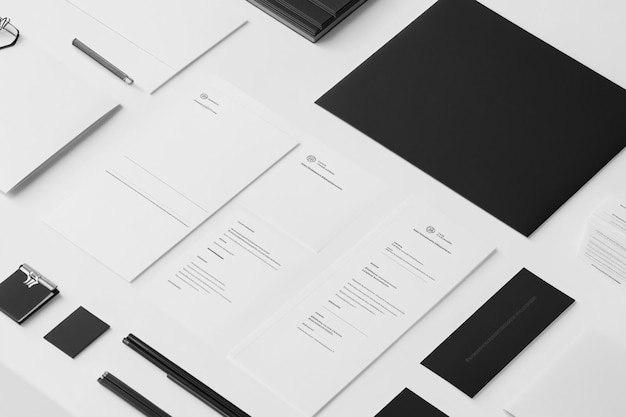 Photo minimalist corporate stationery mockup