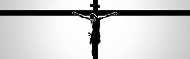 Photo minimalist crucifixion silhouette poster religious art design for prints cards posters