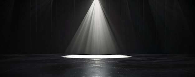 Photo a minimalist dance stage with a single white spotlight illuminating the center the background is