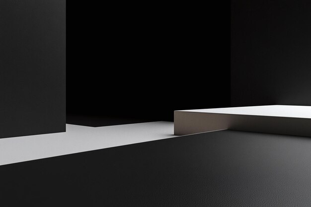 Photo minimalist dark empty space with soft lighting for product presentation