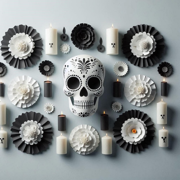 Photo minimalist day of the dead decorations elements