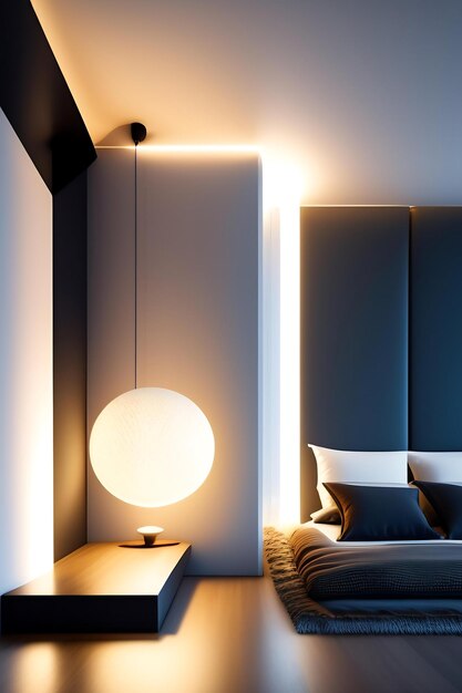 Minimalist decor and ambient lighting