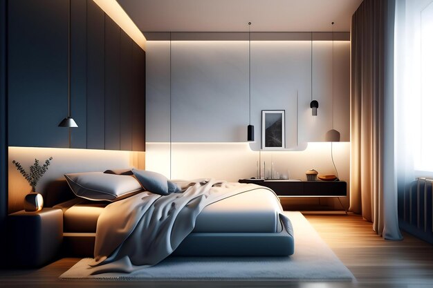 Minimalist decor and ambient lighting