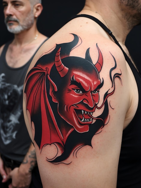 Minimalist Devil Tattoo Art for Body Ink