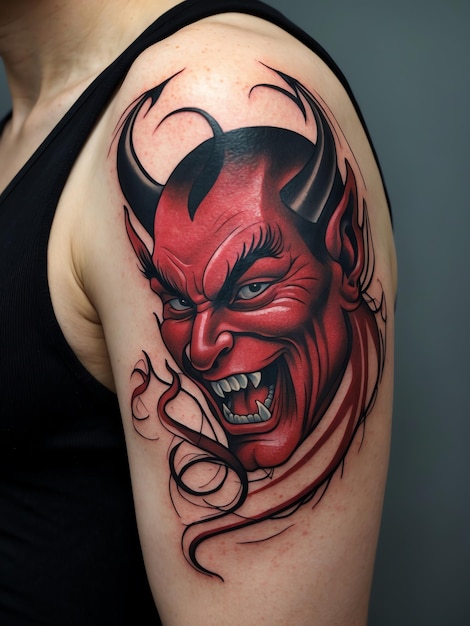 Minimalist Devil Tattoo Art for Body Ink