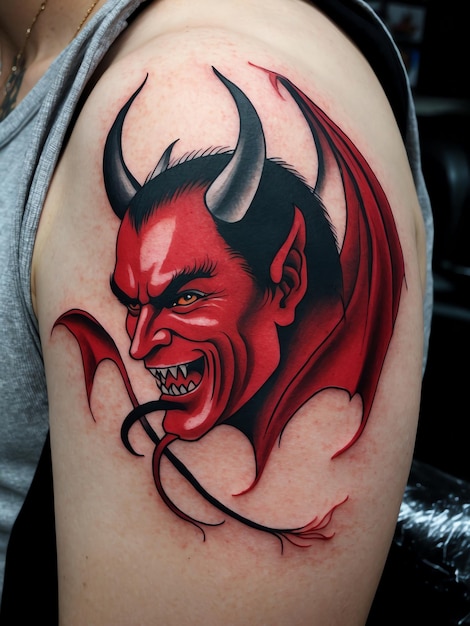 Minimalist Devil Tattoo Art for Body Ink