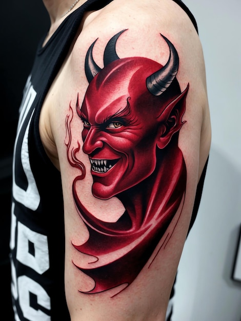 Minimalist Devil Tattoo Art for Body Ink