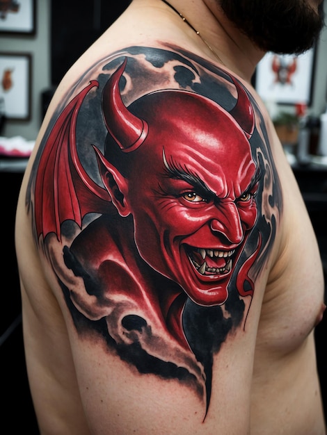 Minimalist Devil Tattoo Art for Body Ink