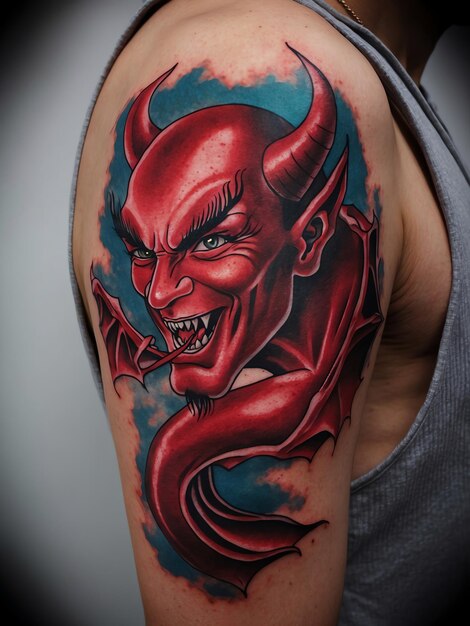 Minimalist Devil Tattoo Art for Body Ink