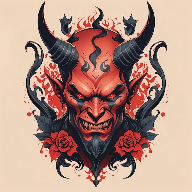 Minimalist Devil Tattoo Art for Body Ink