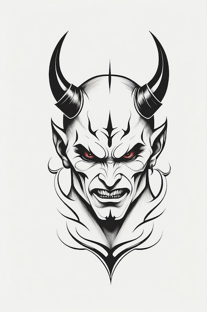 Photo minimalist devil tattoo art for body ink