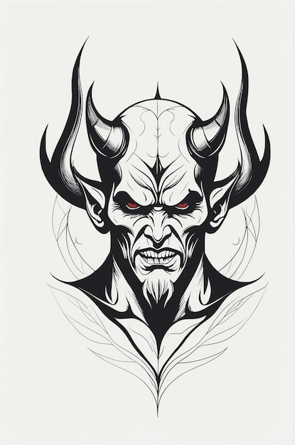 Minimalist Devil Tattoo Art for Body Ink