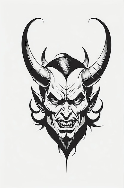 Minimalist Devil Tattoo Art for Body Ink